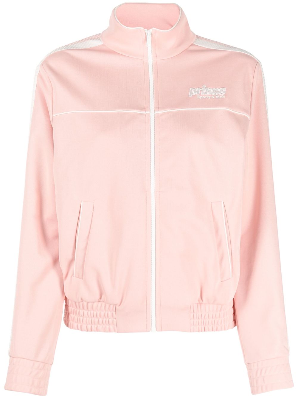 sporty & rich veste zippée à logo brodé - rose