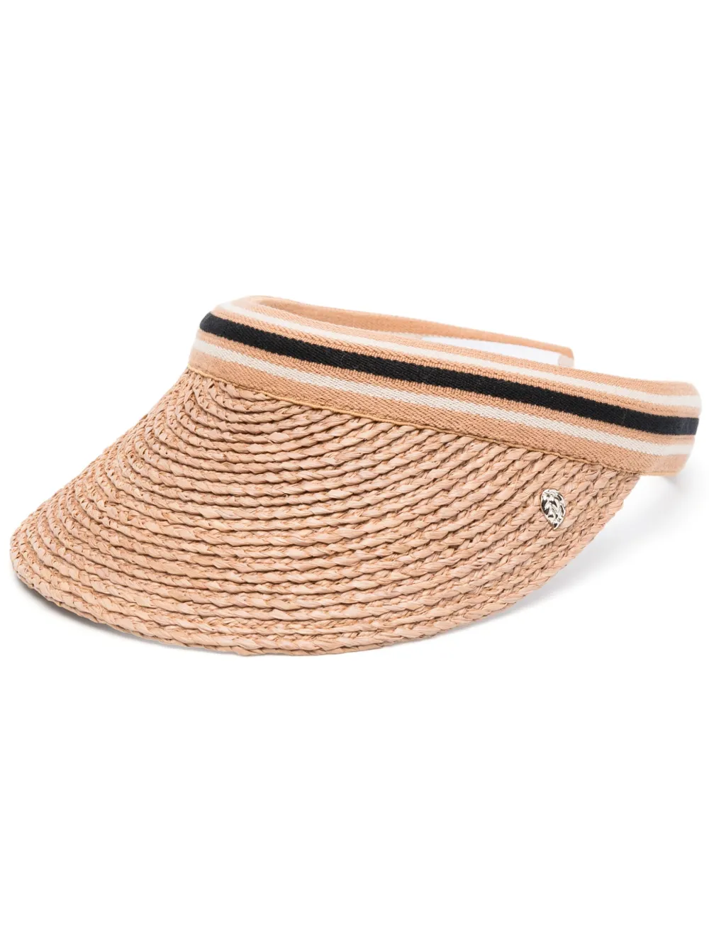 Helen Kaminski Bianca Classic Slide-on Raffia Visor In Ash/ Black Logo