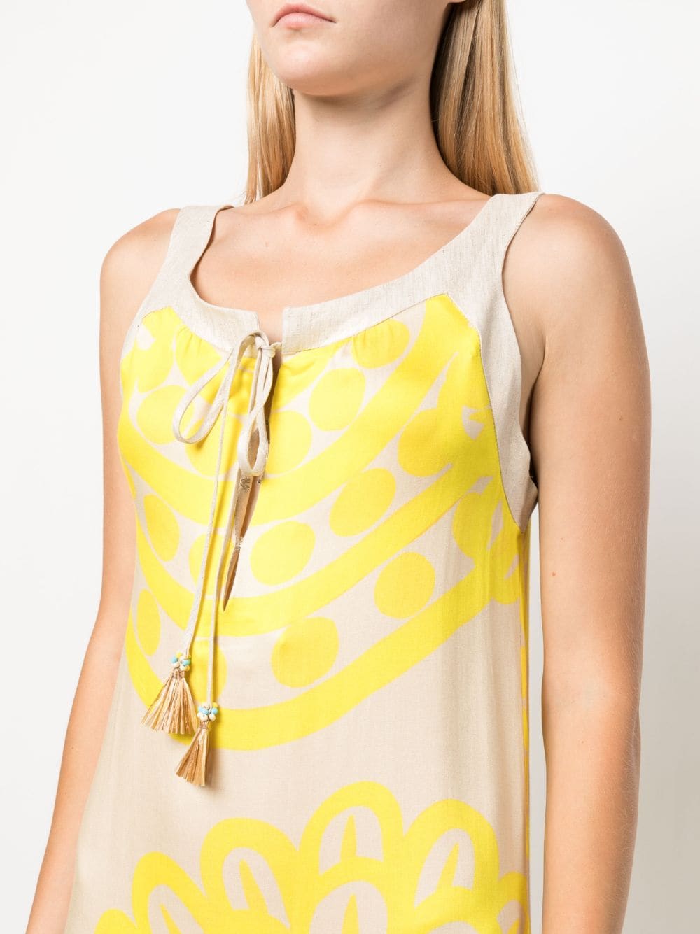 Shop Themis Z Gr Aether Floral-print Kaftan Dress In Yellow