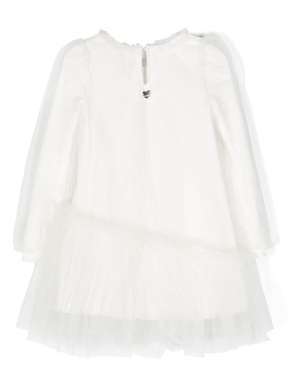 Shop Monnalisa Asymmetric Tulle Midi Dress In White