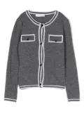 Monnalisa heart-buttons wool cardigan - Grey
