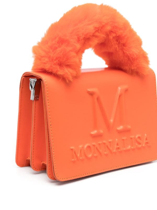 Monnalisa embossed-logo Shoulder Bag - White