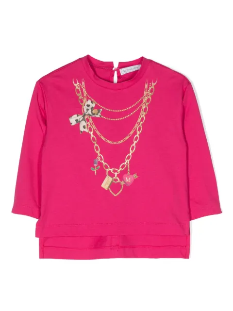 Monnalisa playera con collar estampado