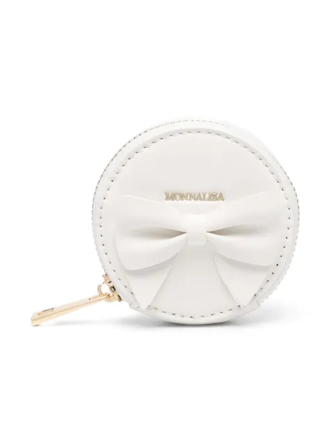 Monnalisa bow-detail leather wrist bag