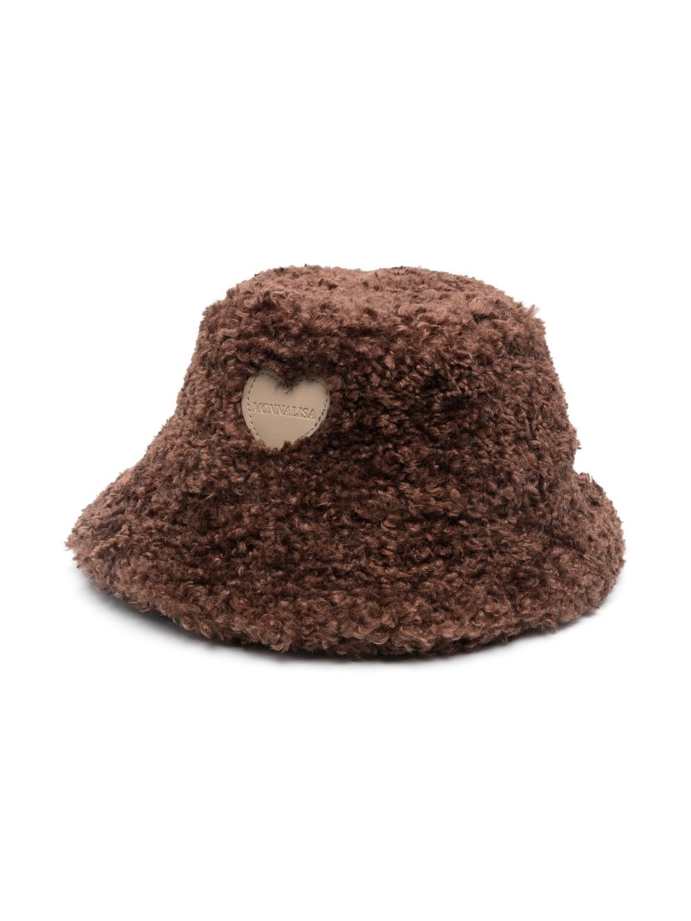 Shop Monnalisa Heart-patch Bucket Hat In Brown