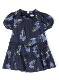 Monnalisa floral-print cotton dress - Blue