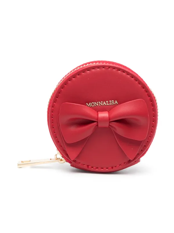 Monnalisa bow detail Leather Wrist Bag Farfetch