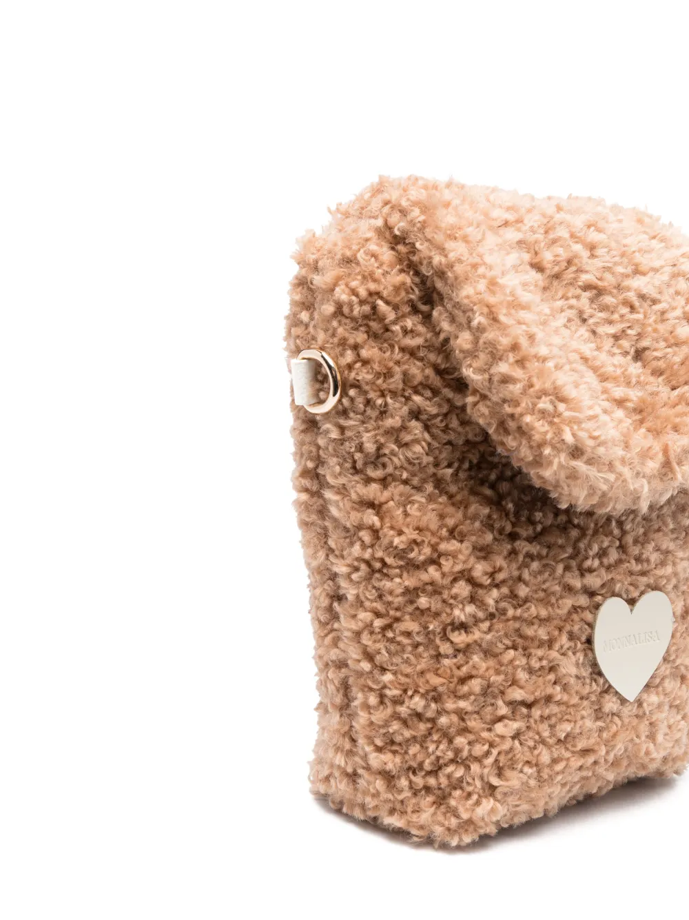 Monnalisa Schoudertas met hartpatroon - Bruin
