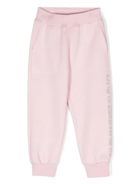 Monnalisa crystal-embellished track pants 