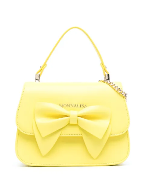 Monnalisa bow-detailed leather shoulder bag