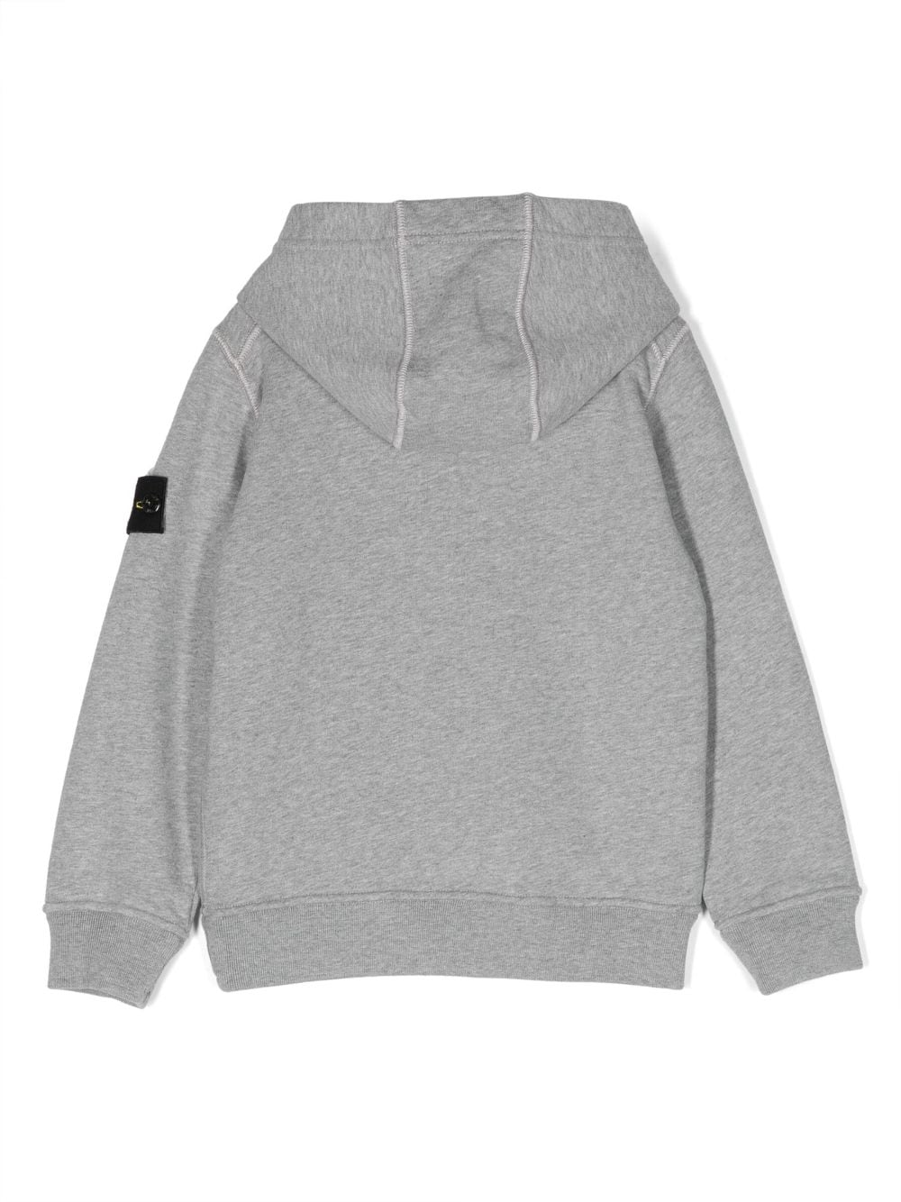 Shop Stone Island Junior Compass-motif Cotton Hoodie In Grey