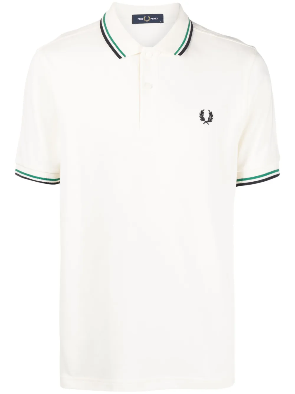 Fred Perry Embroidered-logo Polo Shirt In Neutrals
