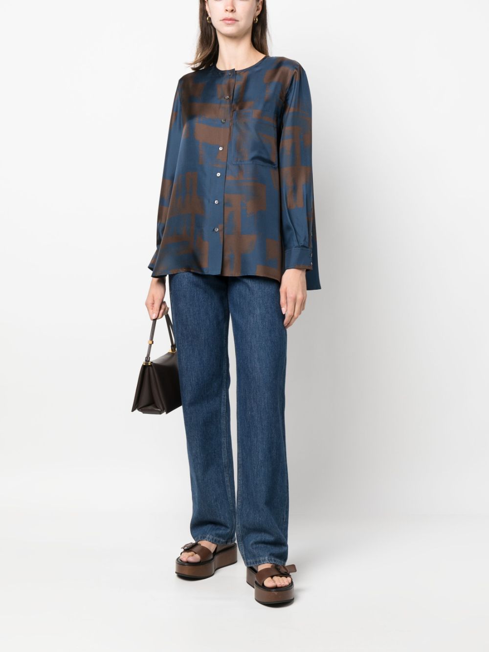 Soeur Blouse met abstracte print - Blauw