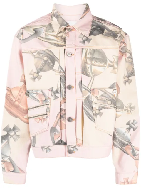 Orb-print denim jacket