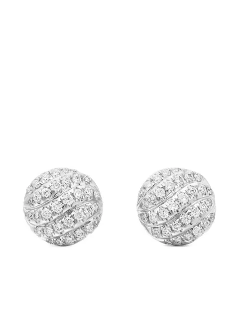 David Yurman sterling silver Sculpted Cable diamond earrings (8mm)