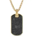 David Yurman 18kt yellow gold forged carbon tag (42mm) - Grey