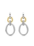 David Yurman 18kt yellow gold and sterling silver DY Mercer Circular diamond drop earrings (50mm)