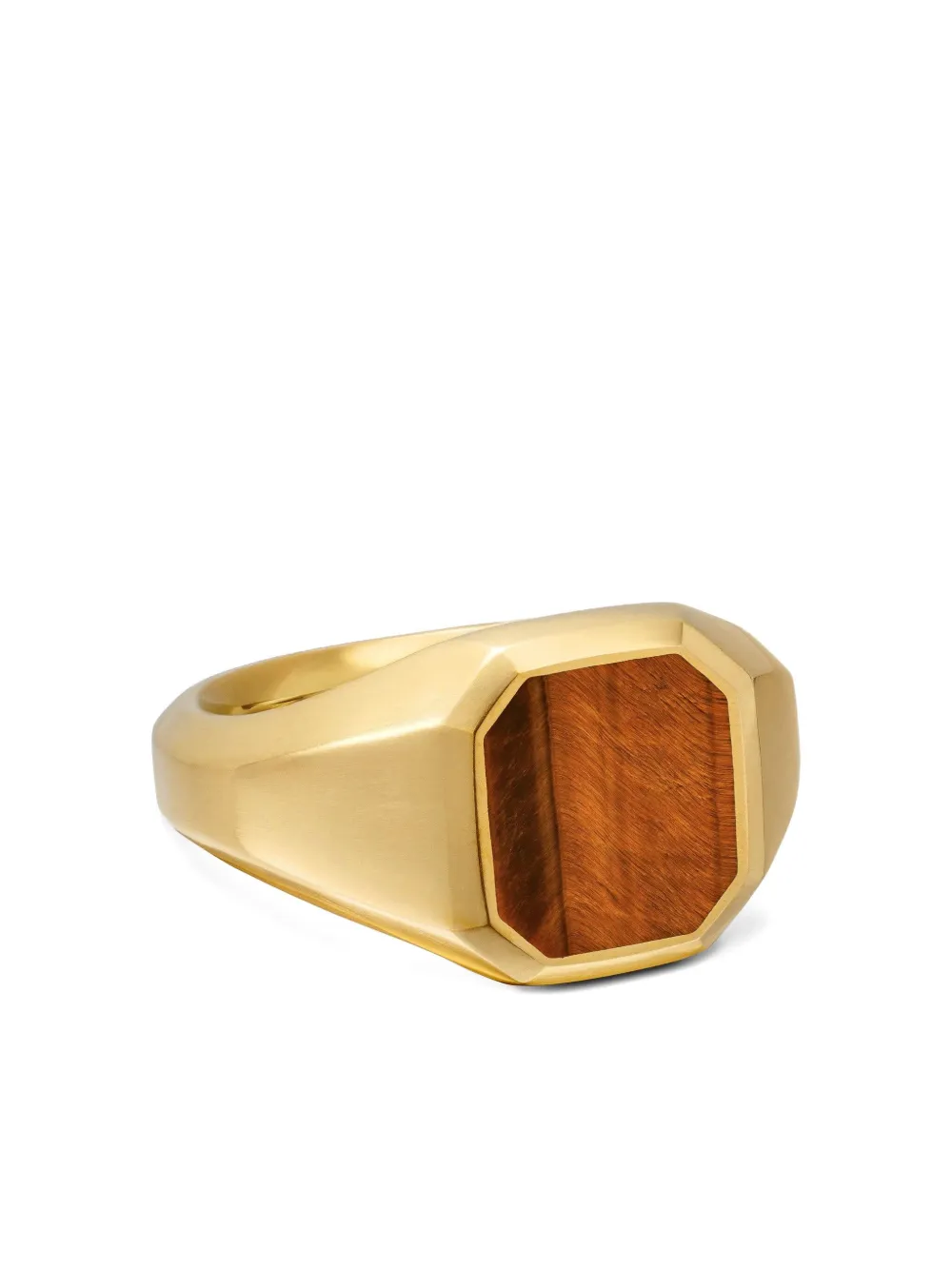 David Yurman 18kt yellow gold Streamline tiger eye signet ring (14mm) | Gold | Image 1