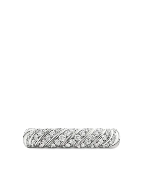 David Yurman 18kt white gold Sculpted Cable diamond band ring (4.6mm)