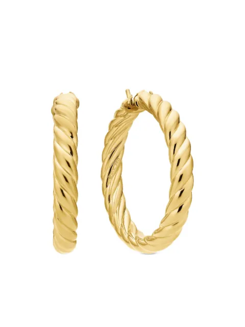 David Yurman 18kt yellow-gold Sculpted Cable hoop earrings (38mm)