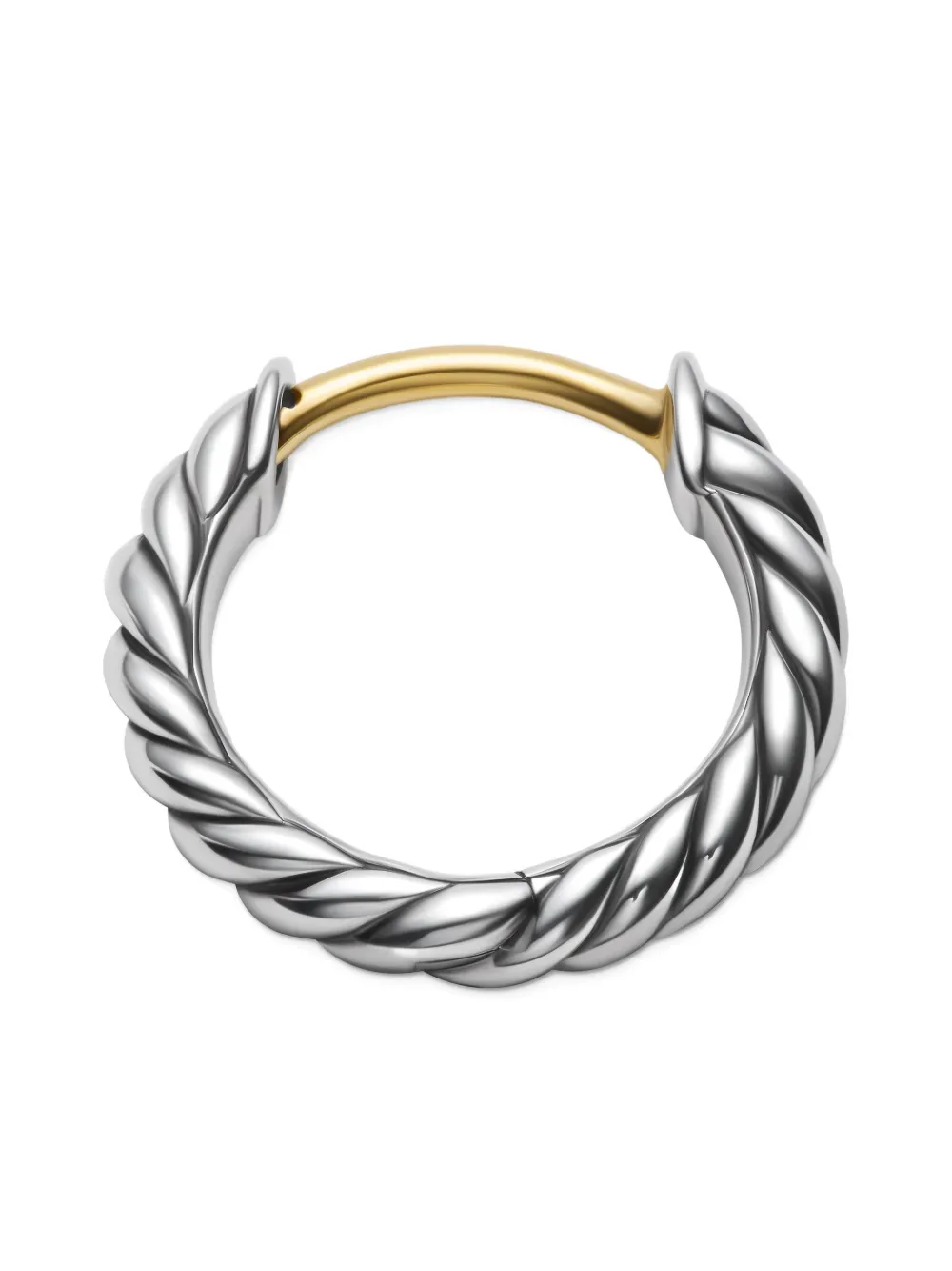 David Yurman Sterling Silver Sculpted Cable Micro Huggie Hoop Earrings (10.7mm), view 4