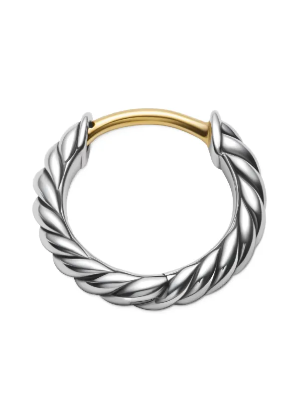 ■David Yurman■スターリングシルバーフープピアス David Yurman Crossover フープピアス 33.7mm スターリング