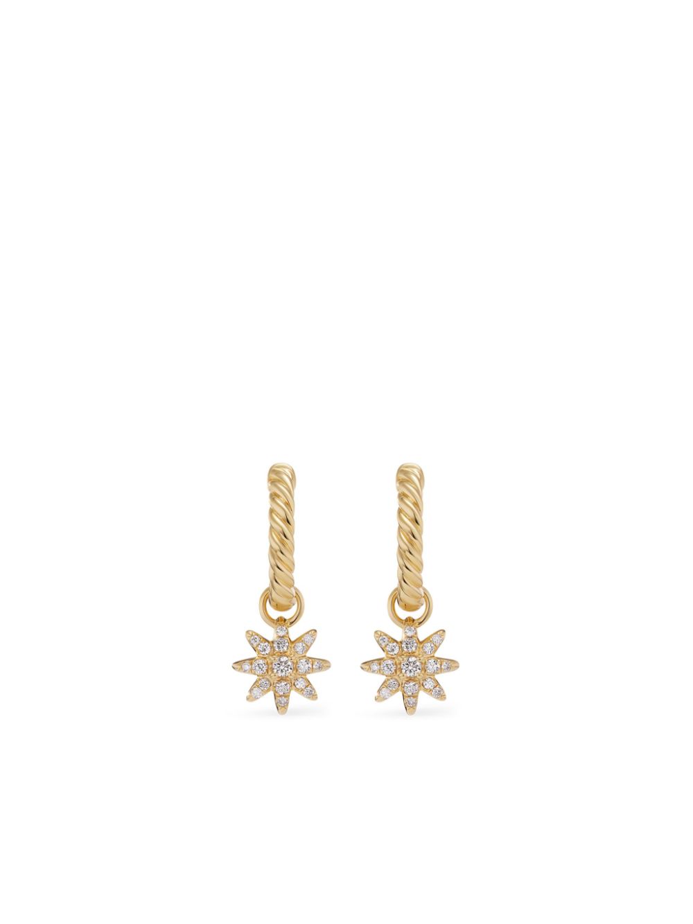 David Yurman 18kt yellow gold Petite Interchangeable Starburst drop earrings (18.1mm)