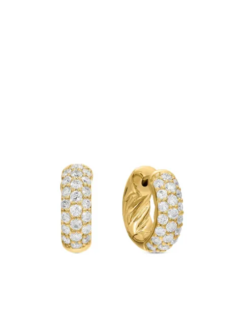 David Yurman 18kt yellow gold DY Mercer Micro diamond hoop earrings (13.5mm)