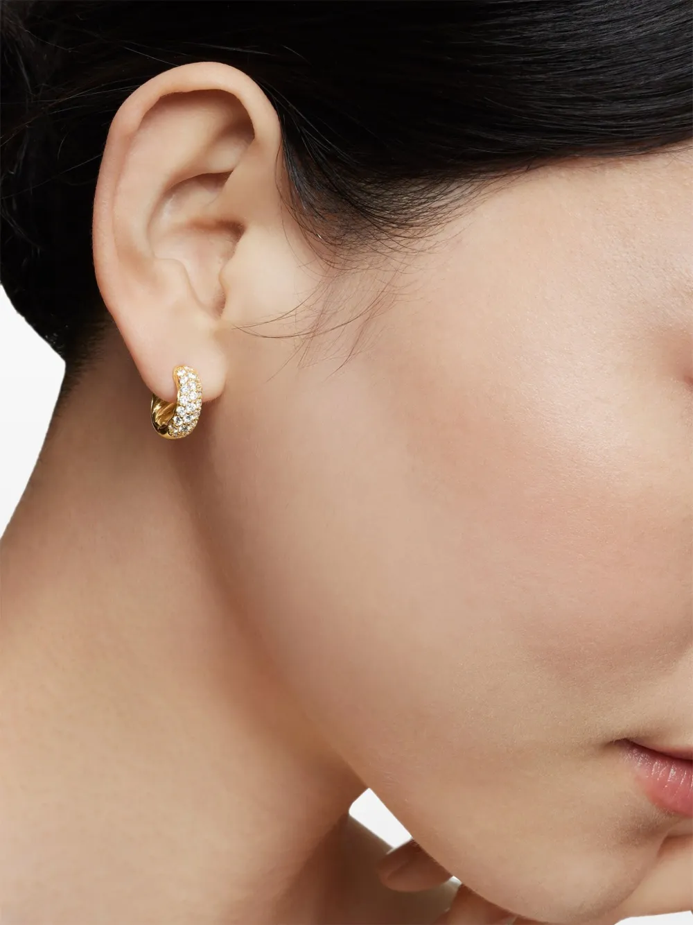  David Yurman Pendientes De Aro Dy Mercer Micro De 13.5 Mm En Oro Amarillo De 18 Ct Con Diamantes - Dorado 