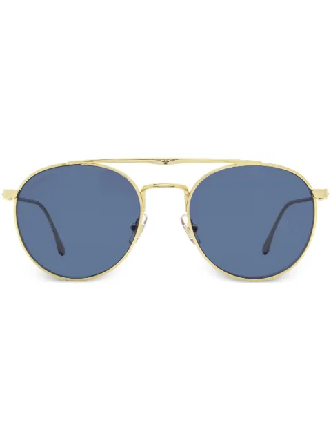 Longines double-bridge oval-frame sunglasses