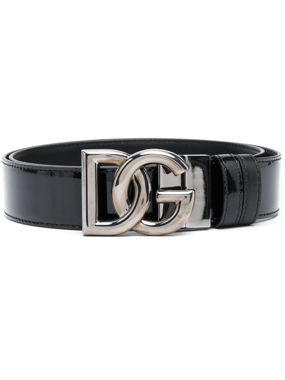Dolce & Gabbana Logo Buckle-fastening Leather Belt In Black
