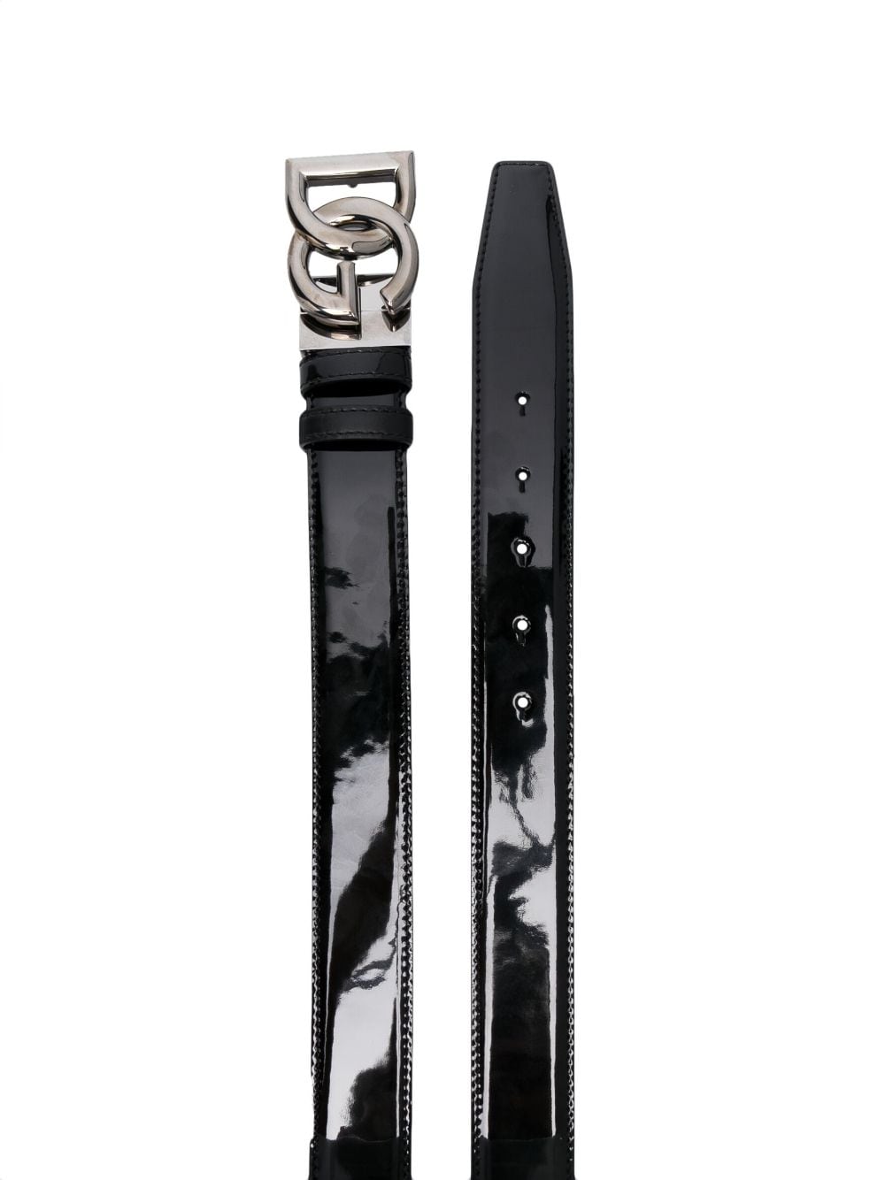 Dolce & Gabbana logo buckle-fastening leather belt - Zwart