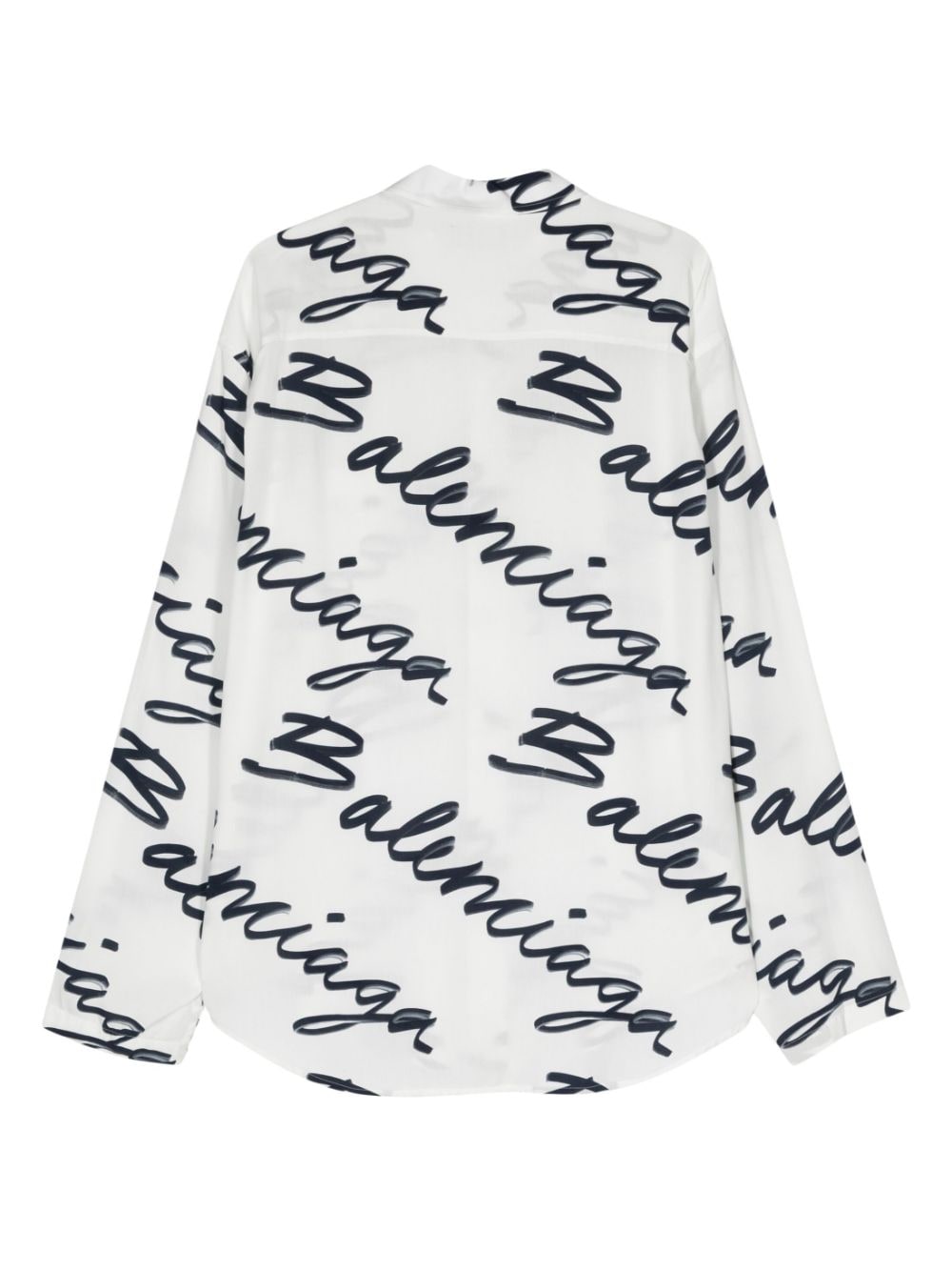 Shop Balenciaga Logo-print Poplin Shirt In White
