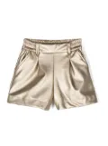 Monnalisa metallic cotton shorts - Gold