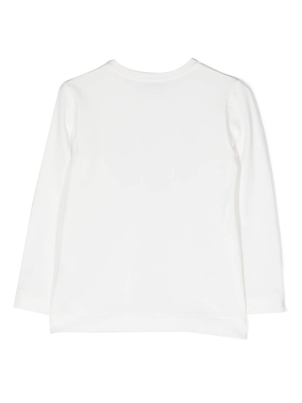 Shop Monnalisa Graphic-print Long-sleeve T-shirt In White