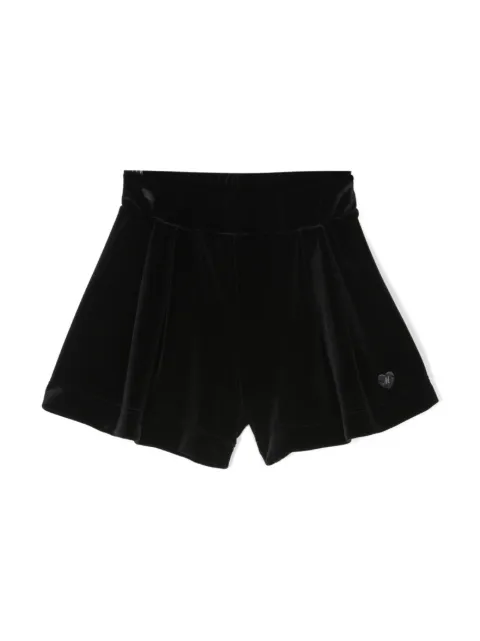 Monnalisa short en velours à plaque logo 