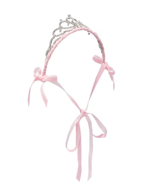 Monnalisa crystal-embellished bow-detail tiara 