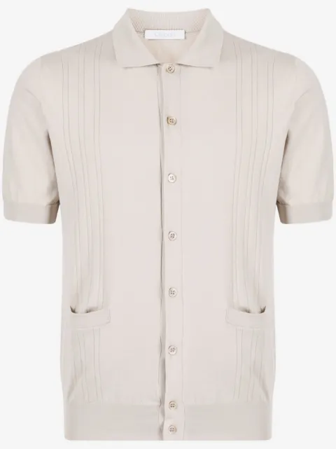 Cruciani pointelle-knit cotton polo shirt