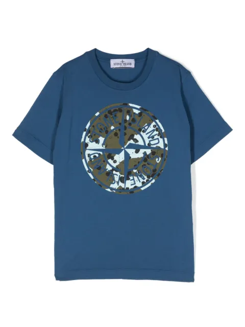 Stone Island Junior Compass-motif cotton T-shirt
