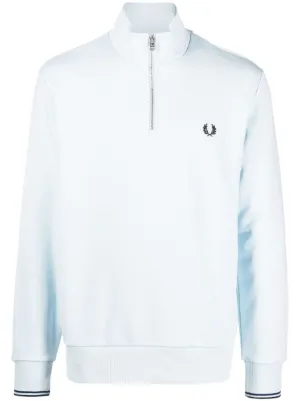 Fred Perry logo embroidered zip up Jumper Farfetch