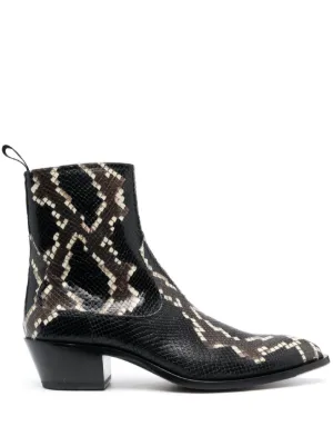 Dark 2025 snakeskin booties