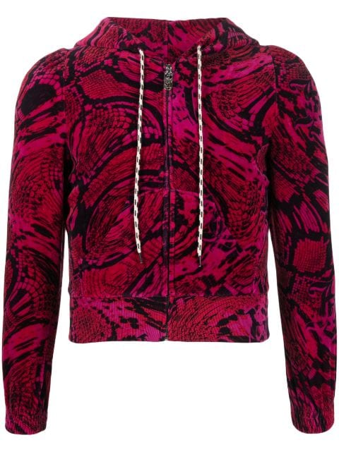 Aries - x Juicy Couture Psysnake Shrunken zip-up hoodie