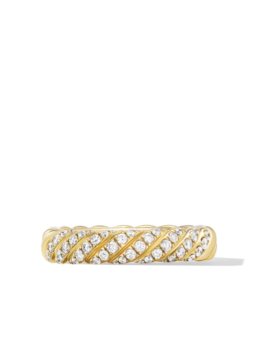 DAVID YURMAN 18KT YELLOW GOLD SCULPTED CABLE DIAMOND RING 