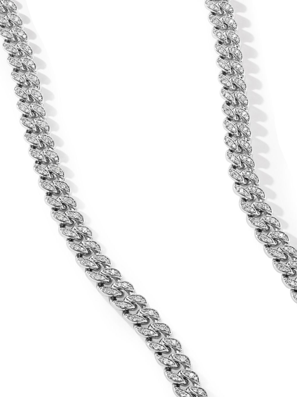 Shop David Yurman Sterling Silver Curb Chain Diamond Necklace