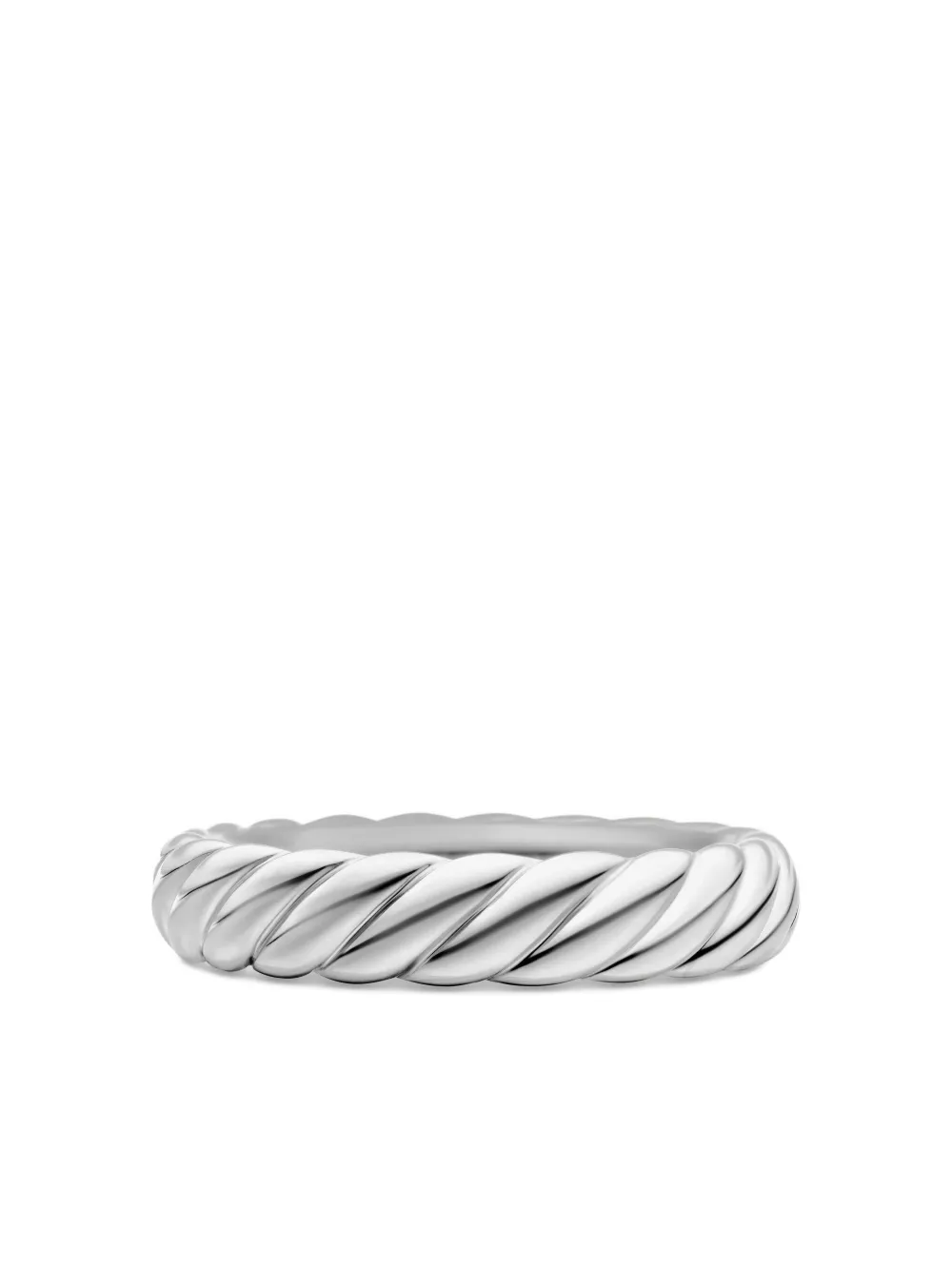 18kt White Gold Sculpted Cable Band Ring (4.6mm)