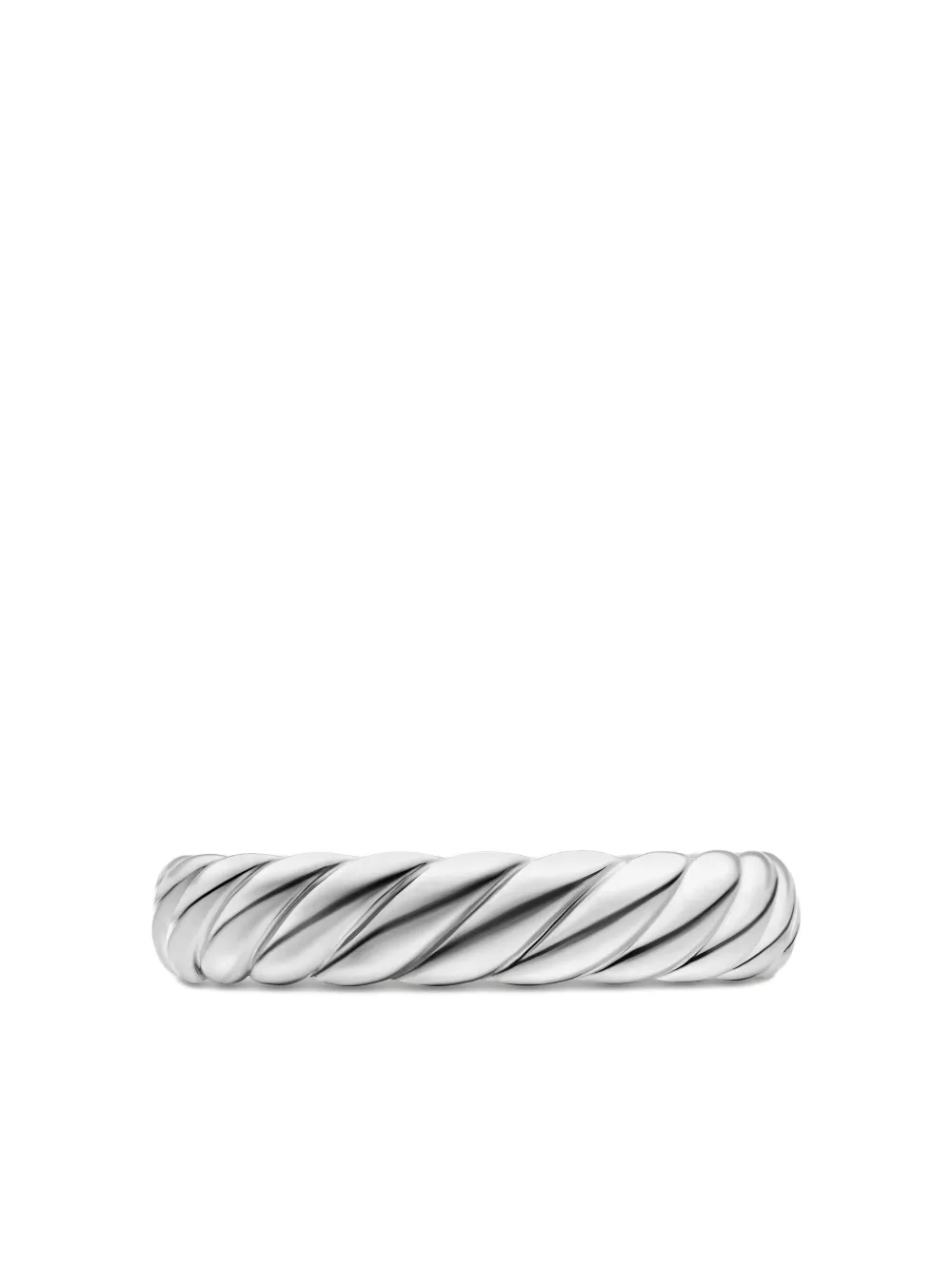 David Yurman Sculpted Cable リング 4.6mm 18Kホワイトゴールド - シルバートーン David Yurman Sculpted Cable リング 4.6mm 18Kホワイトゴールド - シルバートーン
