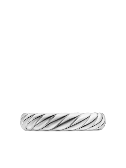 David Yurman 18kt white gold Sculpted Cable band ring (4.6mm)