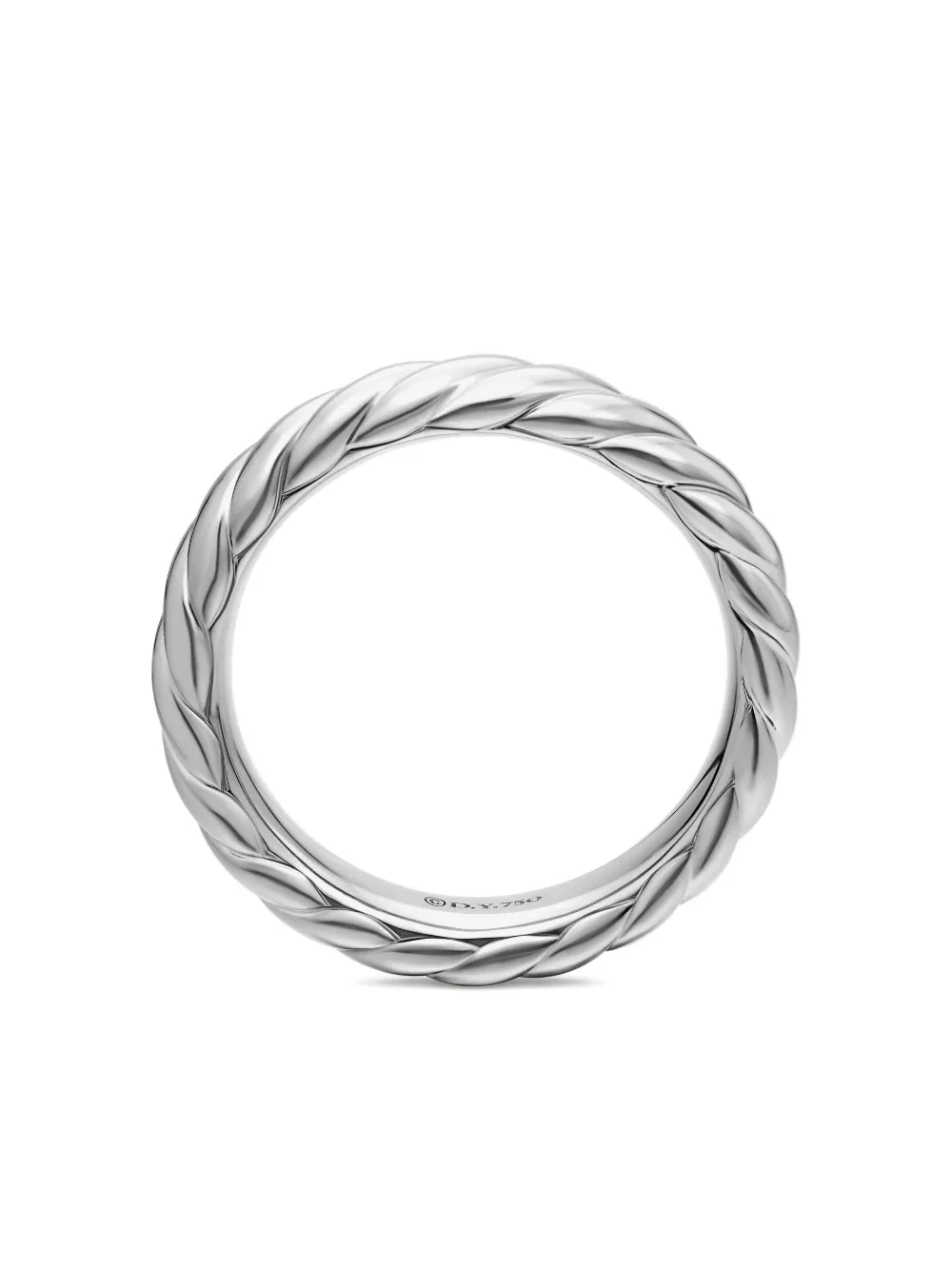 18kt White Gold Sculpted Cable Band Ring (4.6mm)