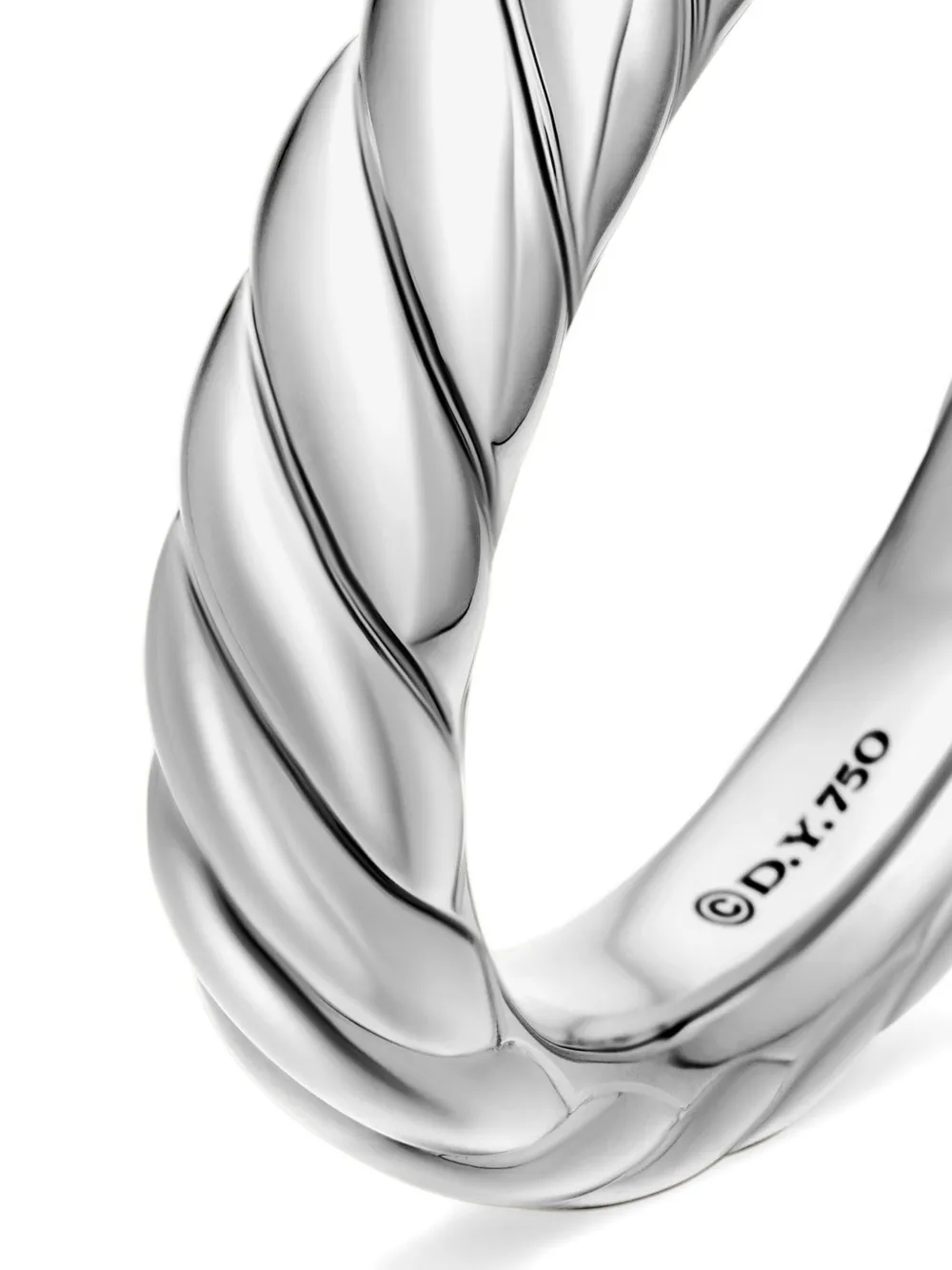 18kt White Gold Sculpted Cable Band Ring (4.6mm)