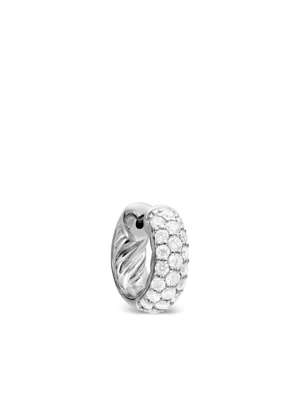 Sterling Silver Dy Mercer Micro Diamond Hoop Earrings (13.5mm)